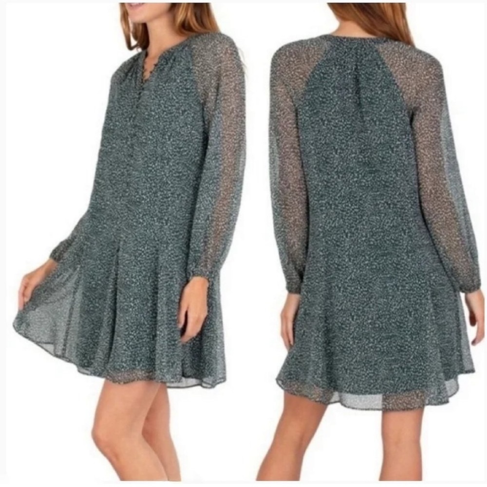 Nwt Joie Limited Edition Green Arctic Animal Spot Balloon Sleeve Dress Sz Xl